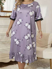 Floral Print Short Sleeve Nightdress