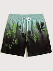 Palm Trees Gradient Print Quick dry Men's Swim Trunks