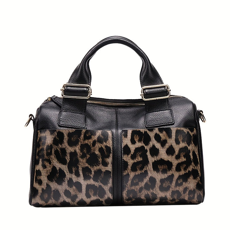 Women's Large Capacity Animal Print Leather Tote Bag