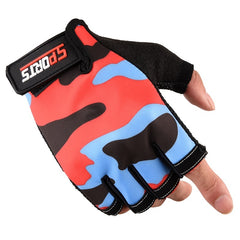 Breathable Half Finger Camo Cycling Gloves w/ Silicone Grip for Men Women