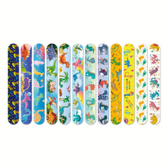 12pcs Dinosaur Slap Bands Snap Bracelets Wristbands Party Favors