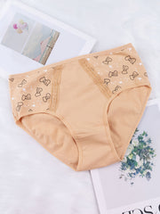 6pcs High Waist Print Briefs Stretchy Intimates Panties Women's Lingerie