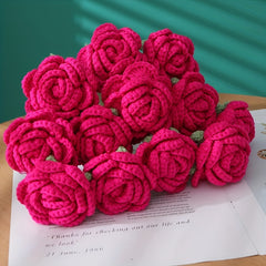 Crochet Wool Eternal Flower Round Rose Handicrafts Family Lover Gift