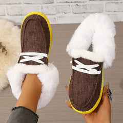 Winter Warm Flat Shoes Low Top Non slip Thickened Warm Sneakers Women's Footwear