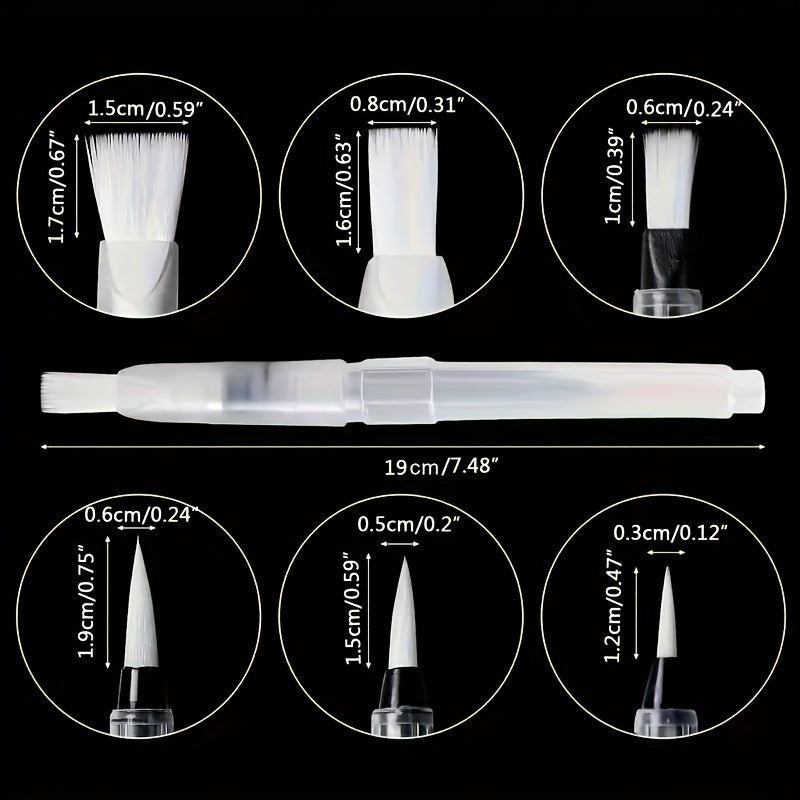 Nylon Paintbrush Storage Pen Set 12pcs 6 Shapes for Acrylic Watercolor