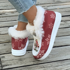 Merry Christmas Plush Lined Snow Boots