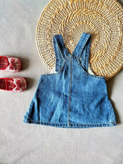 Baby Girls Animal Embroidered Denim Dress Child's Overal...