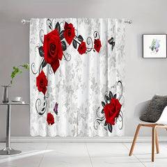 Butterfly Flower Pattern Curtains for Home Decor