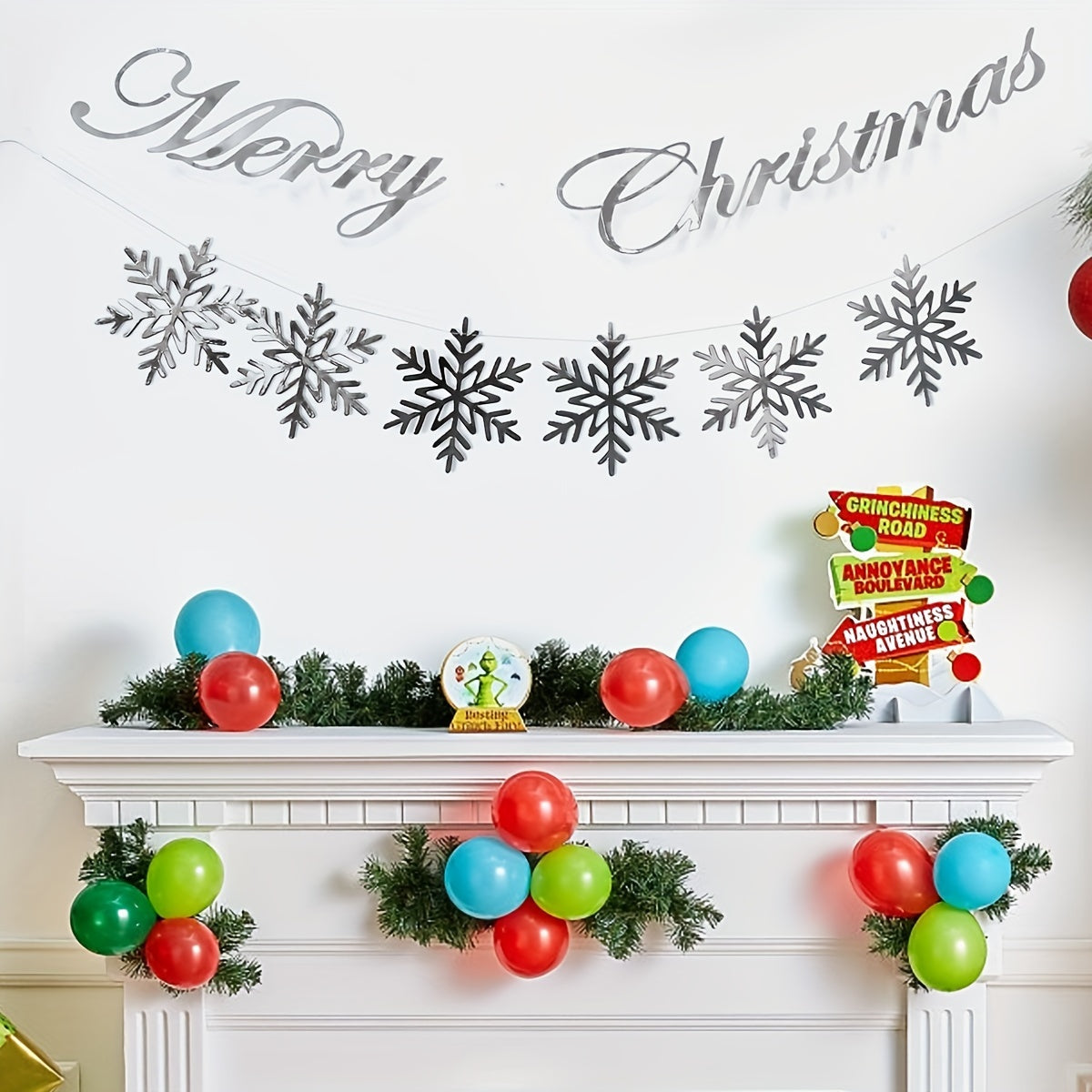 Large Glitter Snowflake Ornaments Set Christmas Tree Hanging Decoration