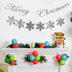 Large Glitter Snowflake Ornaments Set Christmas Tree Hanging Decoration