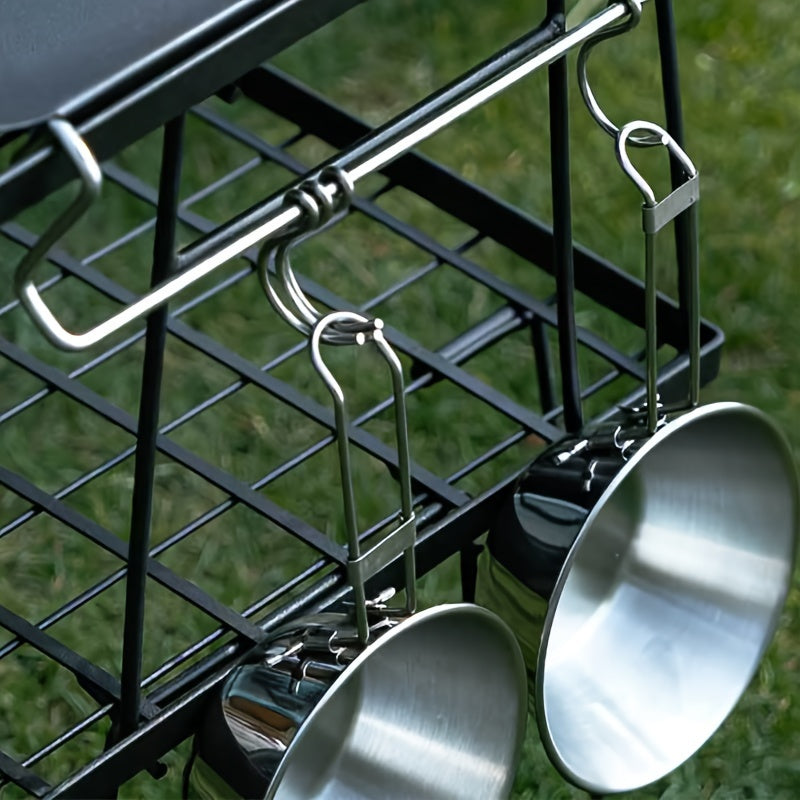 300ml Portable Stainless Steel Bowl for Camping with Foldable Handle