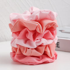6pcs Pink Hair Tie Elastic Scrunchie Ponytail Hair Rope Accessories