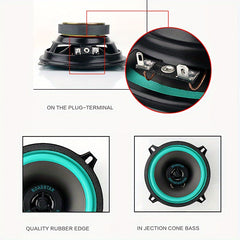 10 16 Cm 100W 2 Way Car HIFI Coaxial Speaker Green