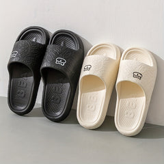 Bear Print Slippers Open Toe Anti Slip Bathroom Shoes