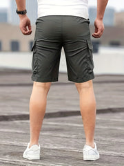 Outdoor Men's Cargo Shorts With Stretch Fabric & Pockets