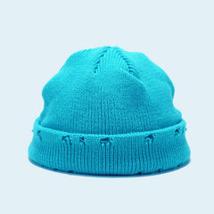 Ripped Knitted Hat Woolen Hat Embroidery Hip hop Cap Unisex