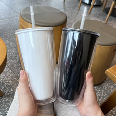 760ml Insulated Coffee Cup with Lid and Straw Leakproof BPA Plastic