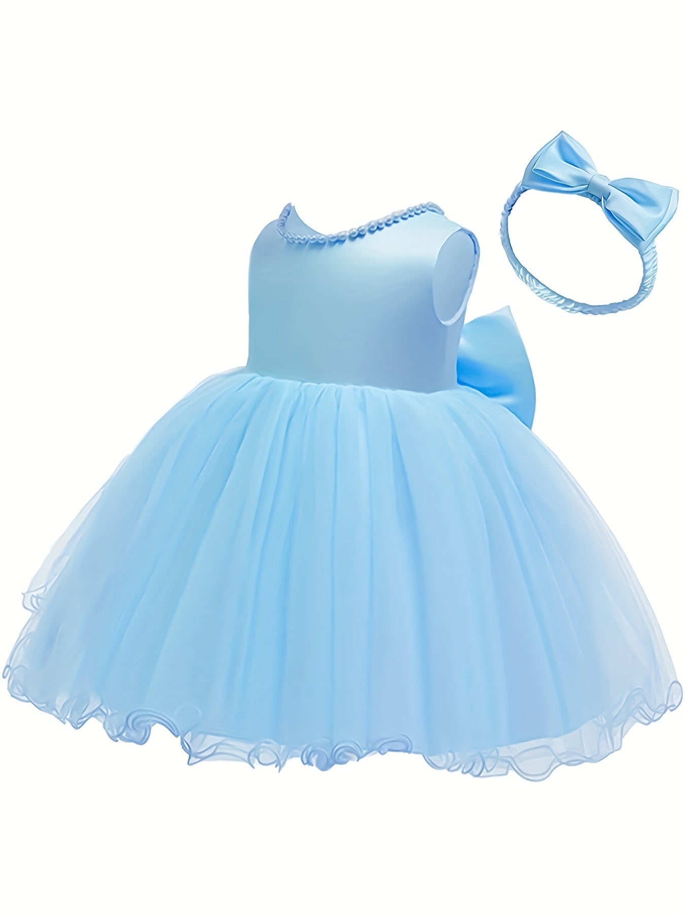 Gala Backless Mesh Dress Baby Princess Formal Gown