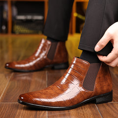PLUS SIZE Men's Plaid Chelsea Boots Wear resistant Non Slip Boots