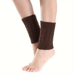 Twist Knit Leg Warmers Boot Sleeves Socks Women's Stockings