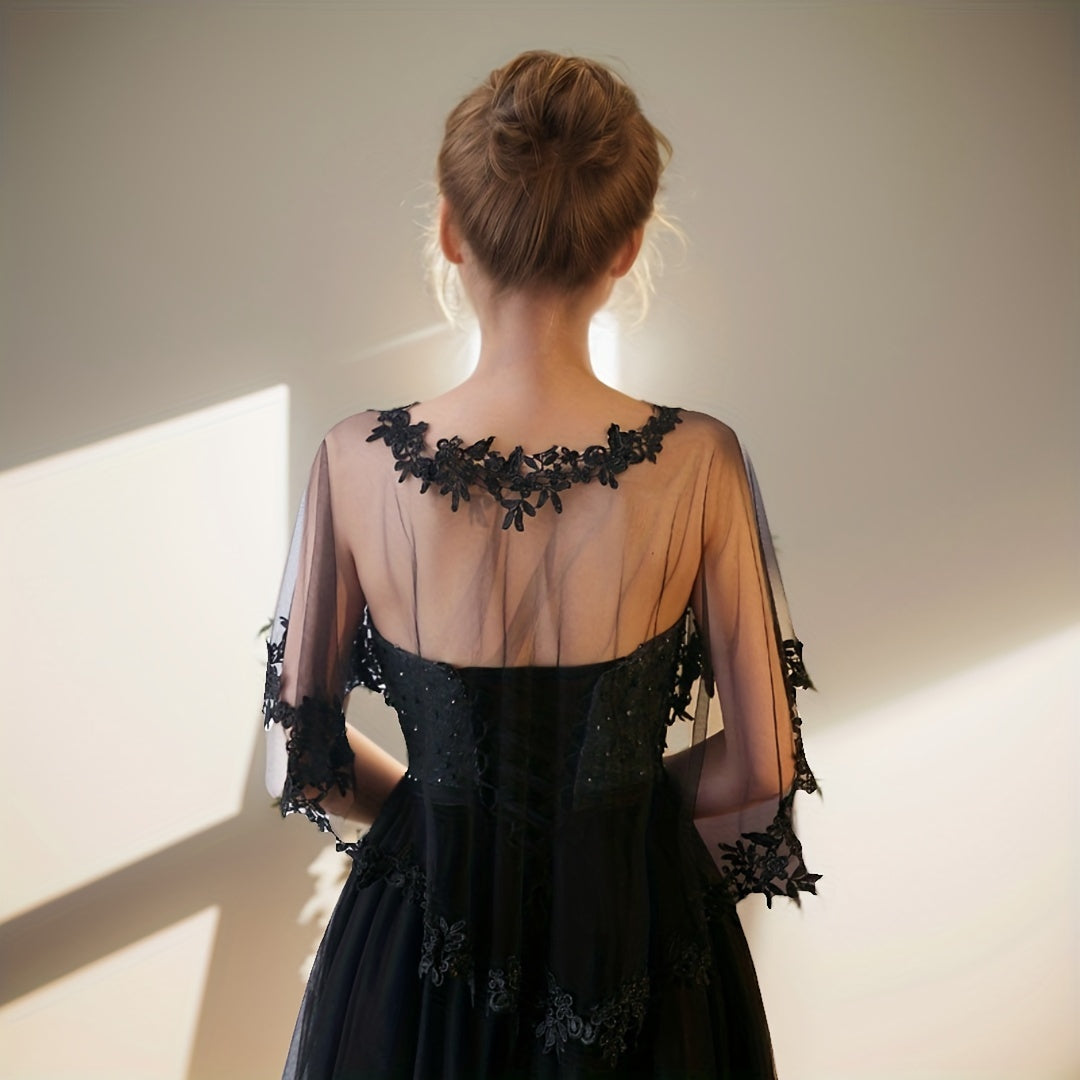 Women's Lace Shawl Floral Cape for Formal Attire