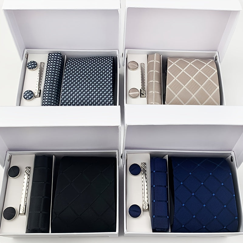 Formal Plaid Classic Men's Tie Set