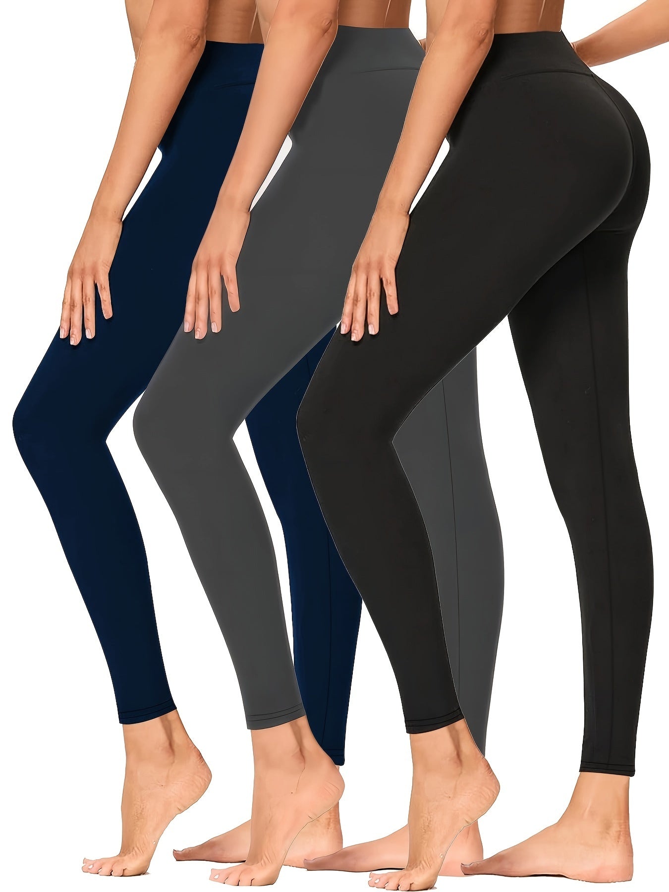 3Pcs High Waist Yoga Pants Tummy Control Slimming Leggings Women's Activewear