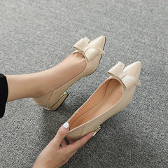 Low Heel Bowknot Slip-On Casual Shoes