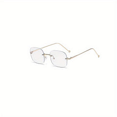 Ant Light Rimless Glasses Men's Decorative Glasses With Case