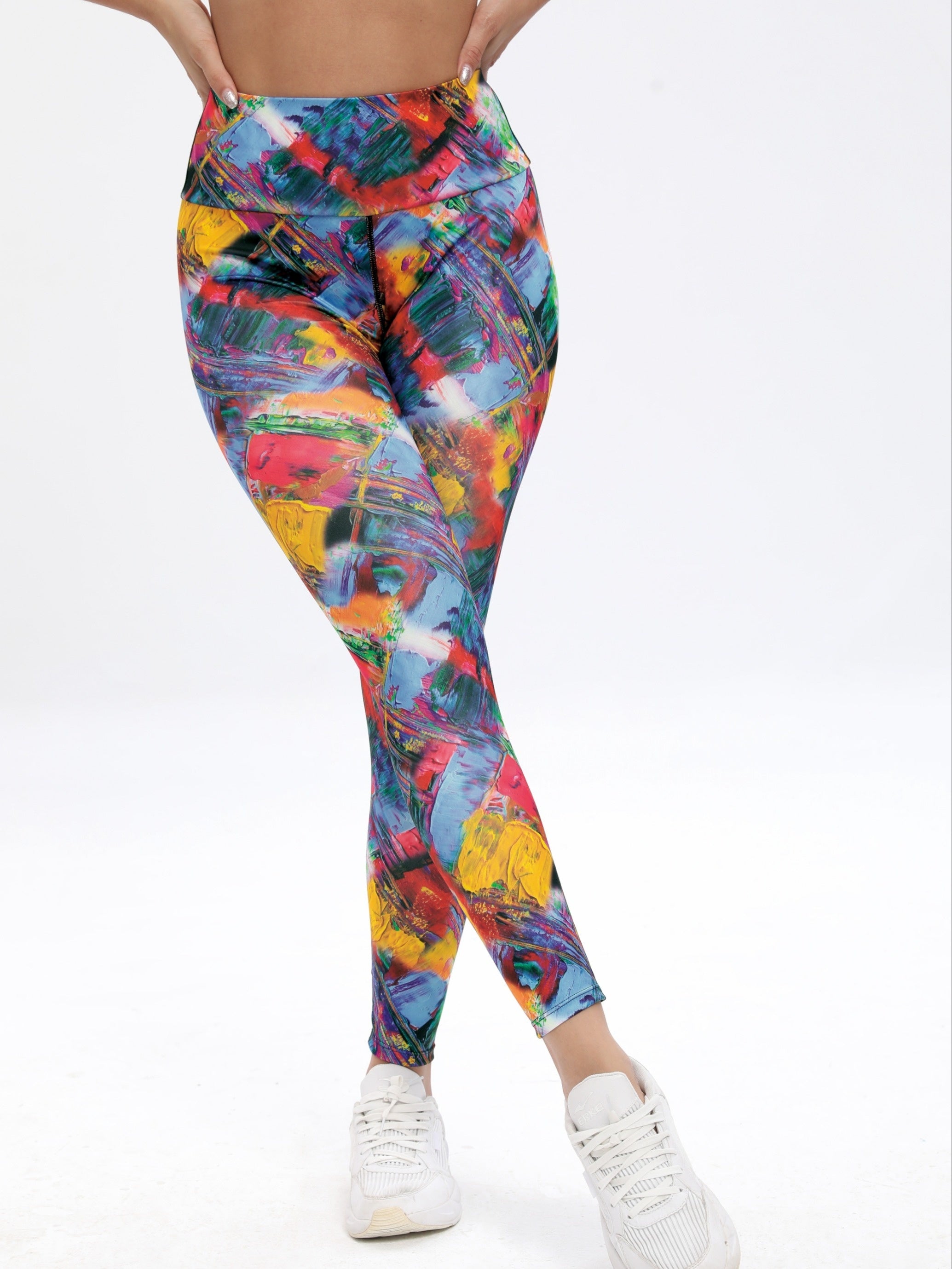 Colorful Print Yoga Pants Slim Fit High Stretch Leggings