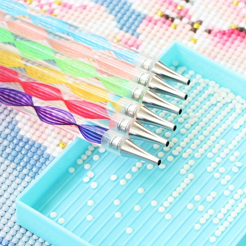 5D Resin Point Drill Pen Set Diamond Painting Embroidery Craft Nail Art Tools
