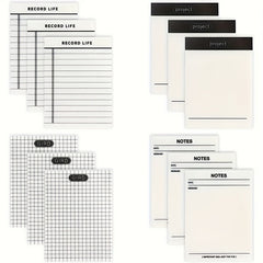 50 Sheets Transparent Sticky Notes Lined & Grid Clear Memo Pads Self Adhesive