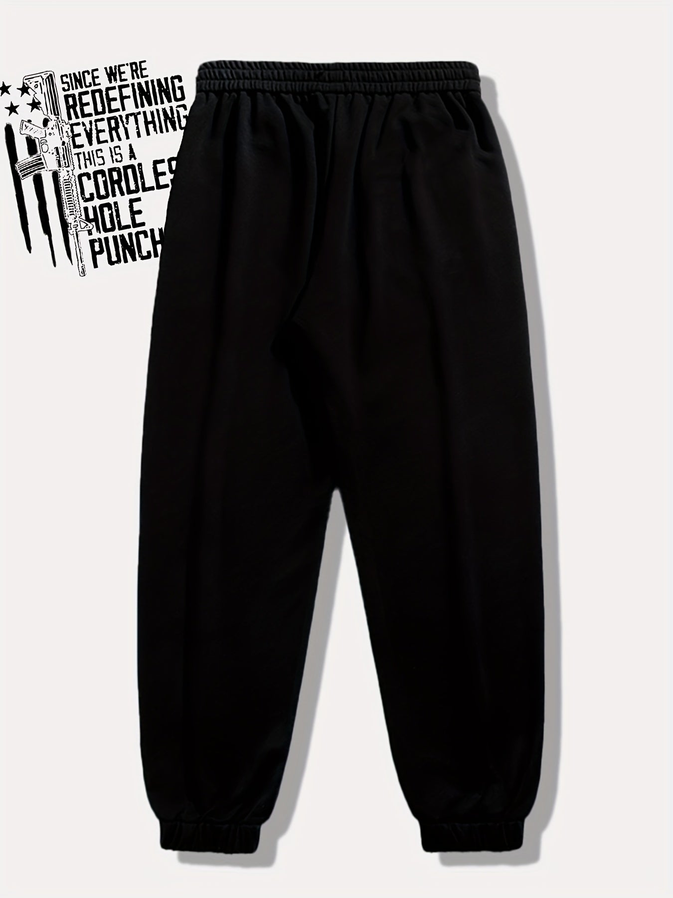 Pattern Print Drawstring Sweatpants Loose Fit Casual Joggers