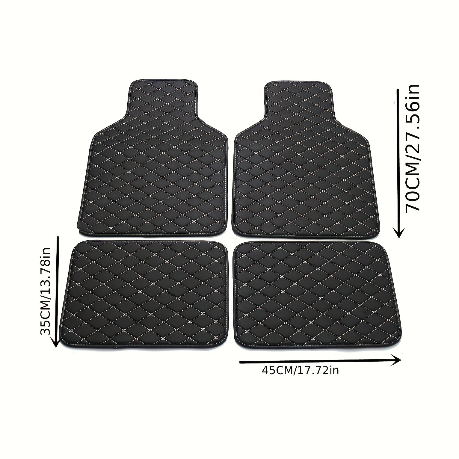 4pcs Waterproof Car Floor Mats Front & Rear Leather Car Carpet