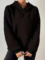 Solid Kangaroo Pocket Hoodie Casual Long Sleeve Hoodies