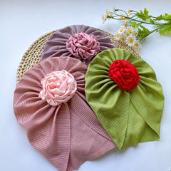 Soft Elastic Strip Flower Baby Hat For Girl