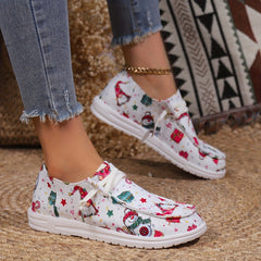 Christmas Skateboard Shoes with Snowmen Santa & Gift Patterns