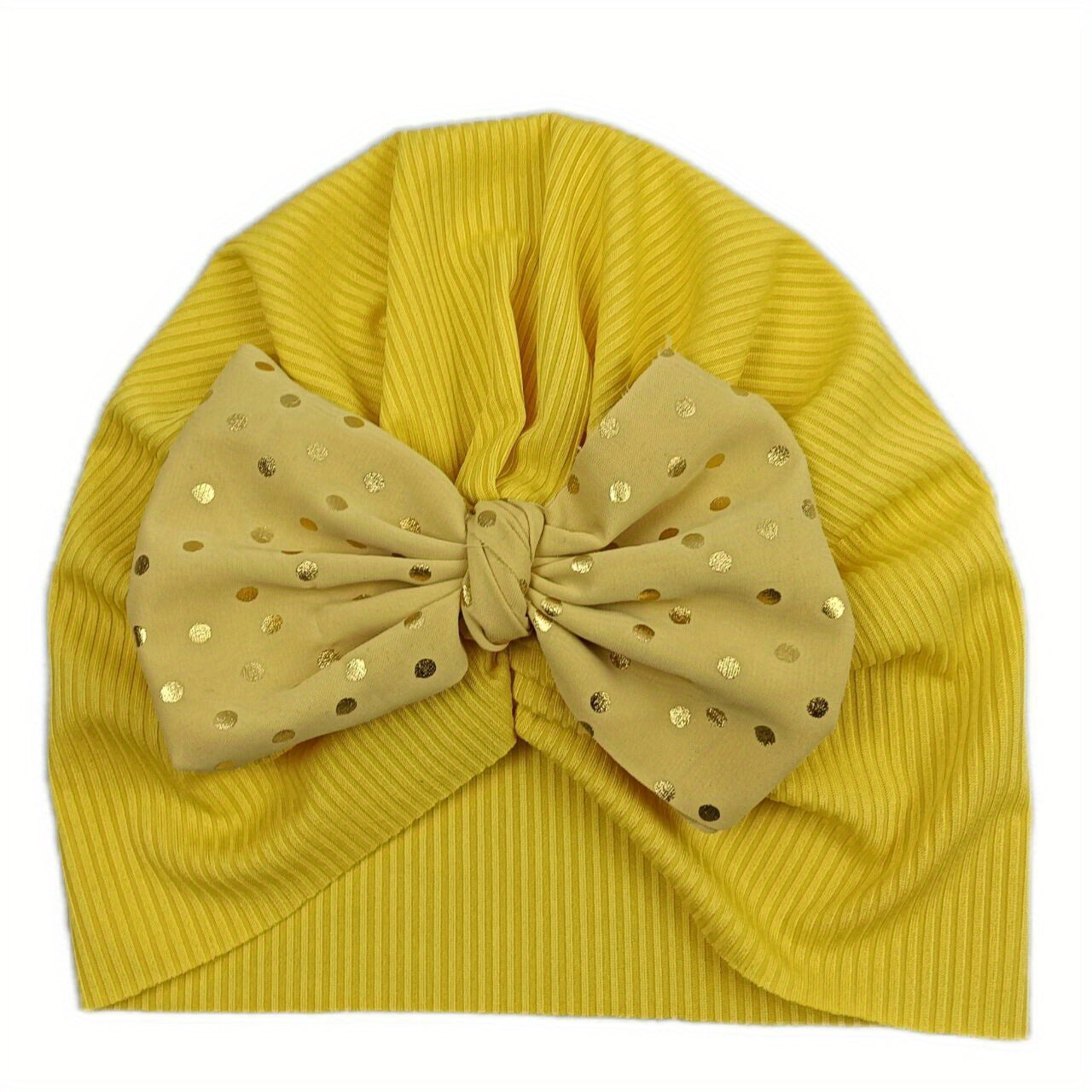 Sequin Bow Decor Turban Cap Elastic Head Wrap Lightweight Beanie