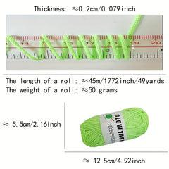 5 Rolls Glow In The Dark Yarn 50g - Hand Knitting Crocheting Bags Accessories