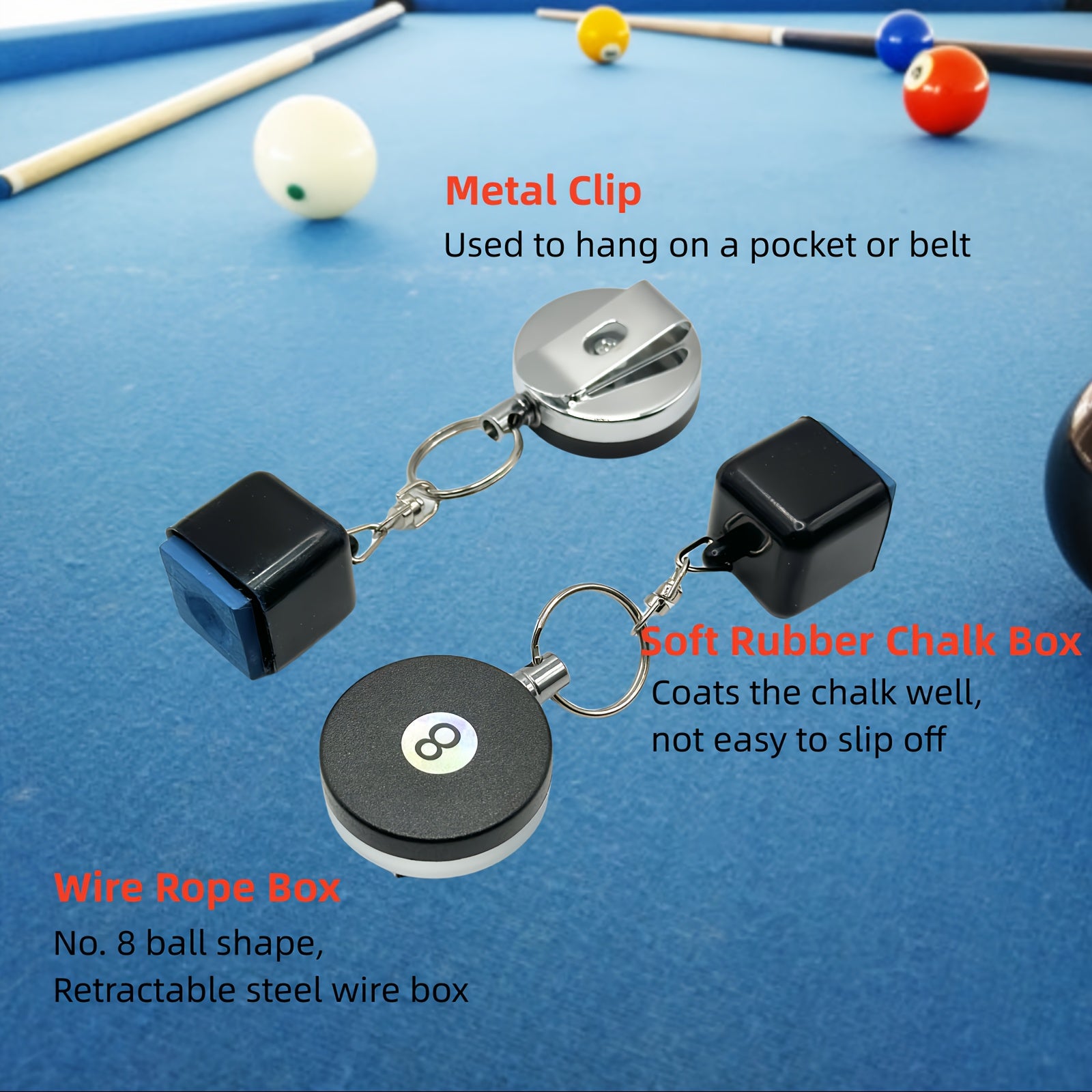 Retractable Billiard Chalk Case Pool Cue Holder Protective Cover