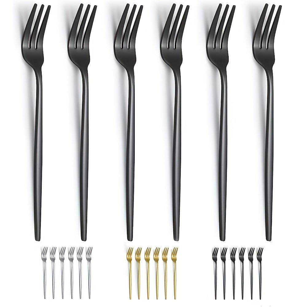 12pcs Stainless Steel Fruit Forks Salad Forks Set