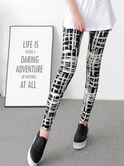 Plaid Printed Yoga Cropped Pants High Waist Stretchy Workout Outwear Pants Women