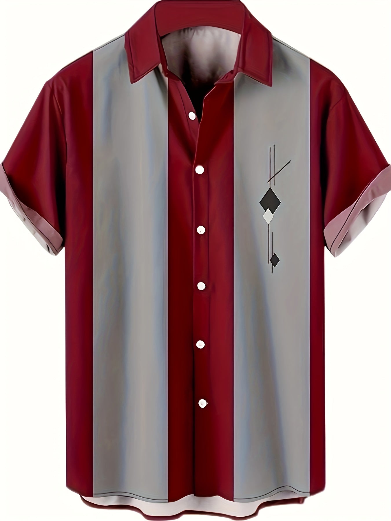 Vertical Stripe Pattern Men's Hawaiian Shirt
