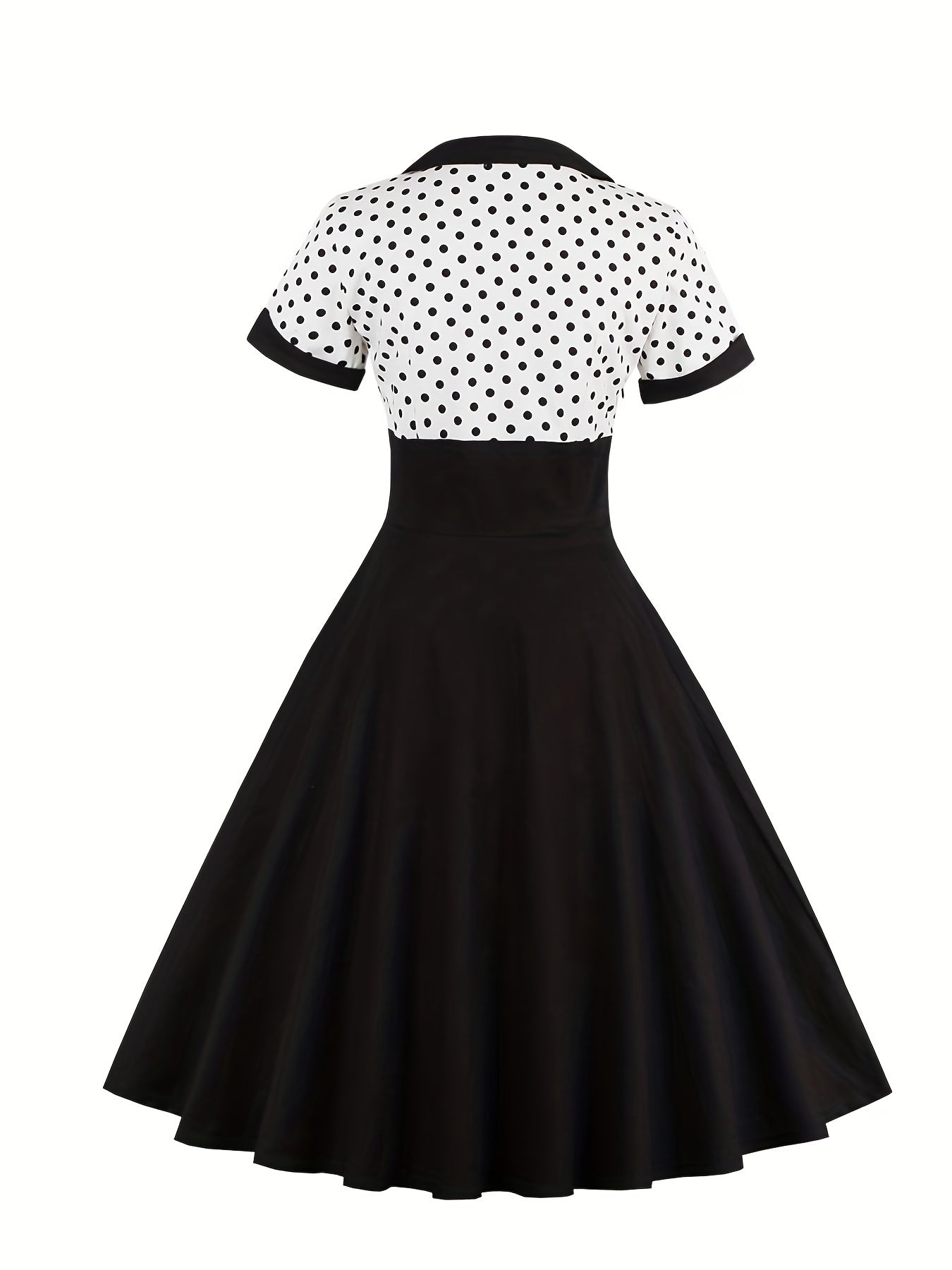 Women's Plus Colorblock Polka Dot Print Sweetheart Neck A line Occasion Dress