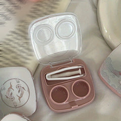 Print Lens Cases Travel Lens Box With Tweezers Remover Tool