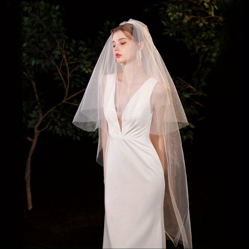 Long Bridal Veil for Wedding Photography Lightweight Tulle Fabric