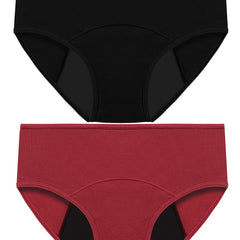 2 Pcs Cotton Period Panties Soft Breathable Absorbant Anti Leak Intimates Briefs