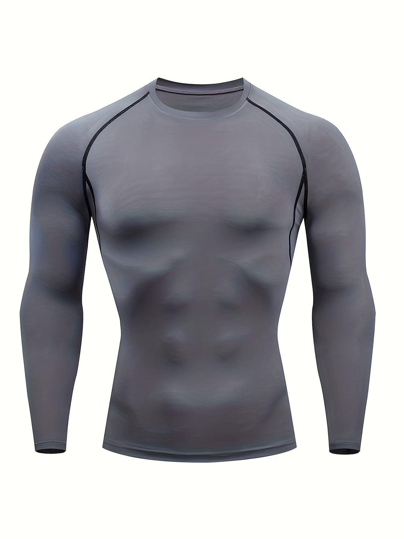 Men's Compression Long Sleeve T-Shirt High Stretch Crew Neck - Fitness Training