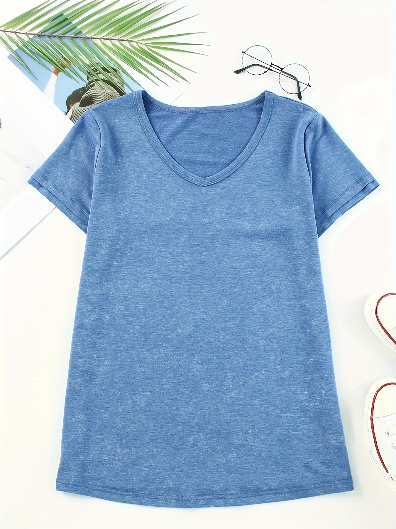 Women's Fitness V Neck T Shirt for Yoga Running