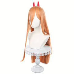 Anime Character Straight Wig w/ Horn Hair Clips Party Costume Halloween